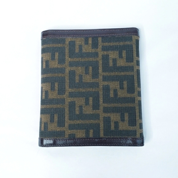 Vintage Rare Fendi Zucca Tri Fold Wallet Planner Agenda Brown Canvas - Picture 3 of 14